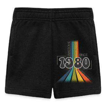 1980 Anniversaire né Groovy Vintage Retro - Short Bébé - noir - Devant