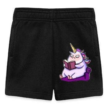 Einhorn Lesen Buch Bücher - Baby Shorts - Schwarz - Vorne