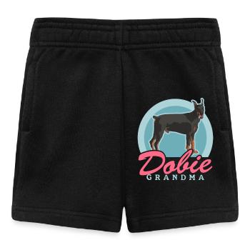 Dobermann Dobie Grandma Hundebesitzerin Geschenk - Baby Shorts - Schwarz - Vorne
