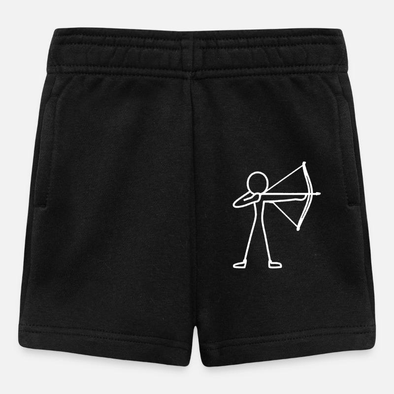 Strichmännchen Bogen Bogenschießen Bogenschütze - Baby Shorts - Schwarz