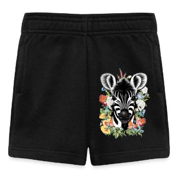 Zebra flowers - Baby Shorts - black - Front