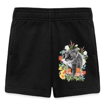 Cat Flowers - Baby Shorts - black - Front