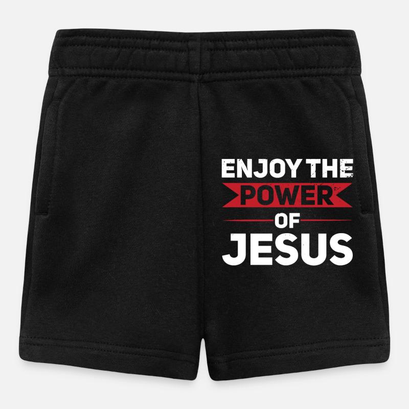 Profitez de la puissance de Jésus Croyez Dieu - Short Bébé - noir