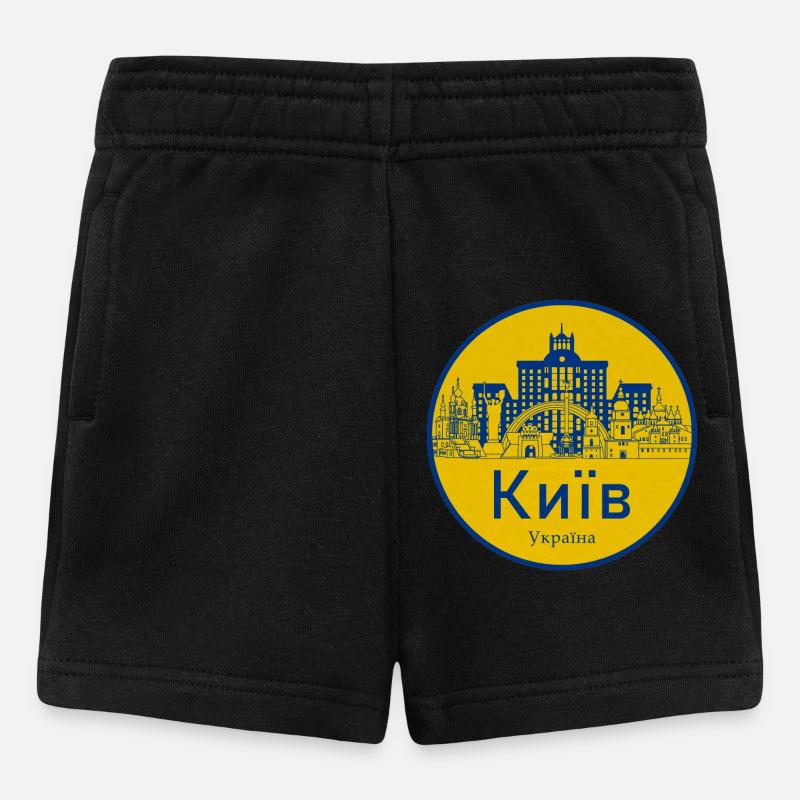 Kiev Skyline Badge Ukraine - Short Bébé - noir