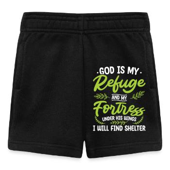 Dieu est mon refuge et ma forteresse - Short Bébé - noir - Devant