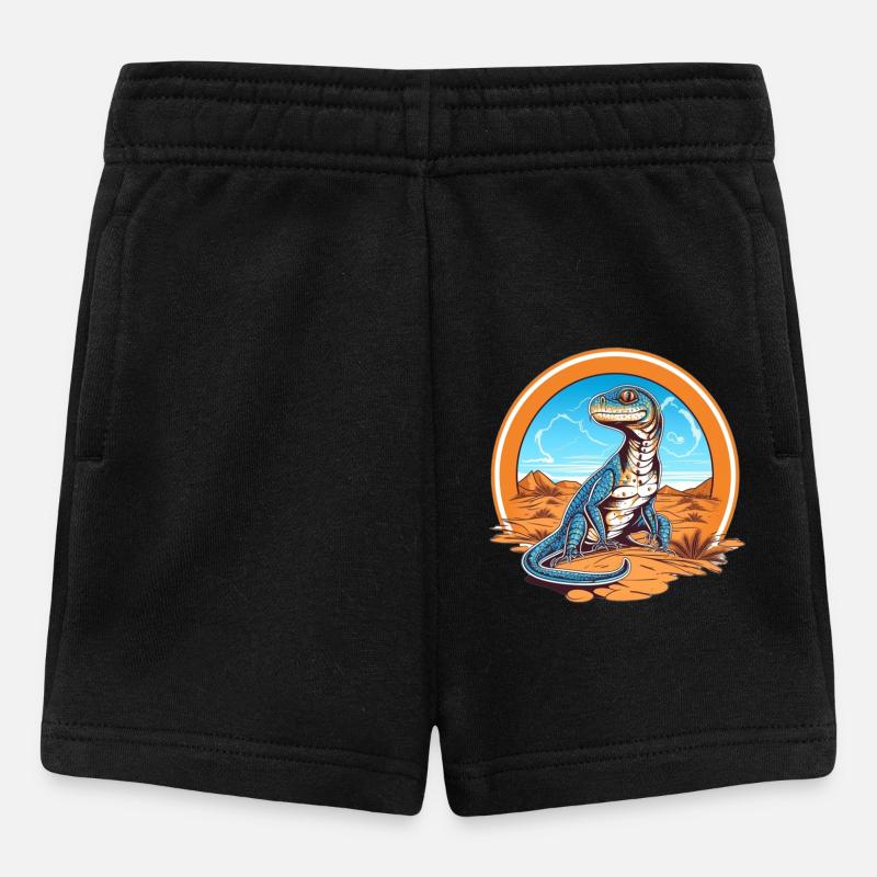Lizard in Desert Landscape Design - Baby Shorts - black