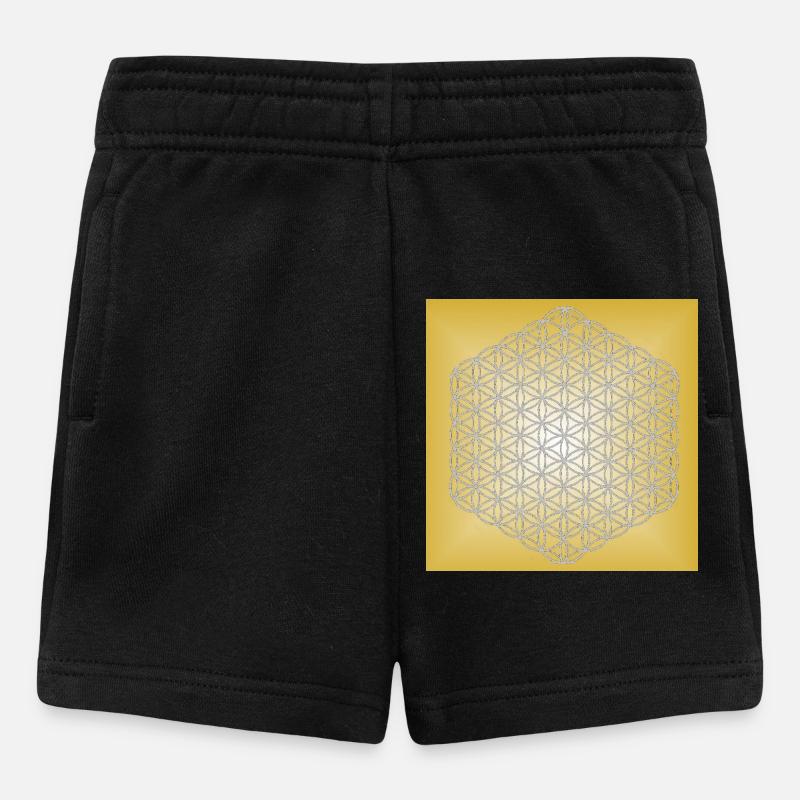 Fleur de Vie argent - 5ème dimension - Short Bébé - noir