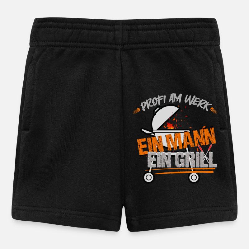 Ein Mann Ein Grill - Baby Shorts - Schwarz