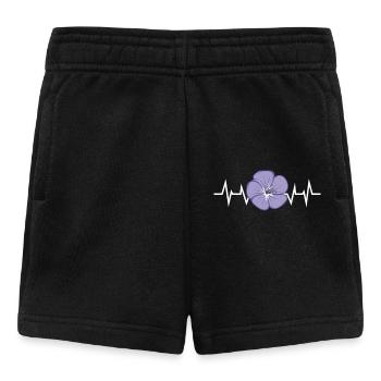 Lila Blumen Blütenblatt - Baby Shorts - Schwarz - Vorne