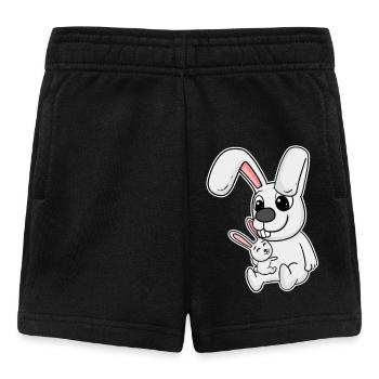Rabbit Family - Rabbit with Baby - Baby Shorts - black - Front