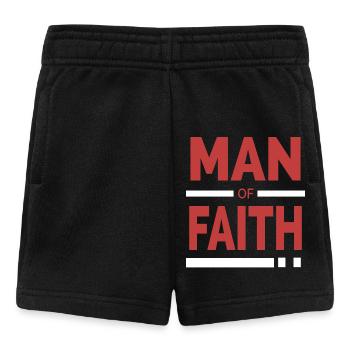 Man of Faith | Christian typography - Baby Shorts - black - Front