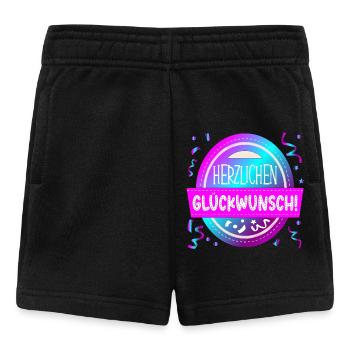 HERZLICHEN GLÜCKWUNSCH SPRÜCHE ANLASS GRATULATION - Baby Shorts - Schwarz - Vorne