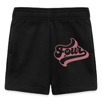 Four 4th Birthday For Girls 4 Years Old - Baby Shorts - black - Front
