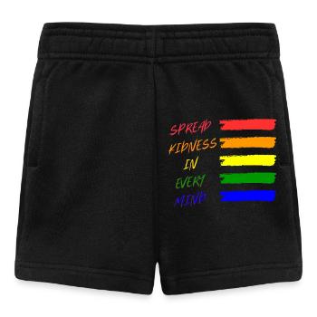Bunte Friedensbotschaft T-Shirt - Baby Shorts - Schwarz - Vorne