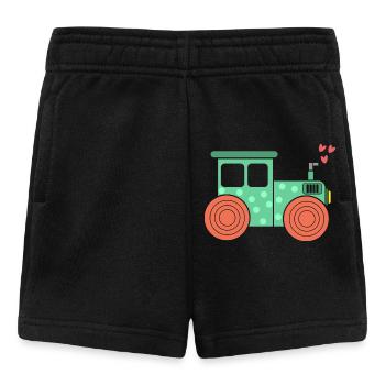 Herz Traktor Nutzfahrzeug Bauernhof Ackerbau Feld - Baby Shorts - Schwarz - Vorne