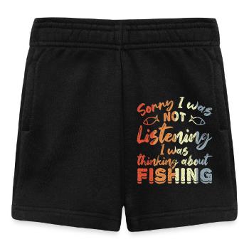 Ich bin mit den Gedanken beim Angeln - Baby Shorts - Schwarz - Vorne