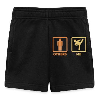 Kickboxer Strichfiguren - Baby Shorts - Schwarz - Vorne