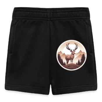 Hirsch Wald und Berge - Baby Shorts - Schwarz - Vorne