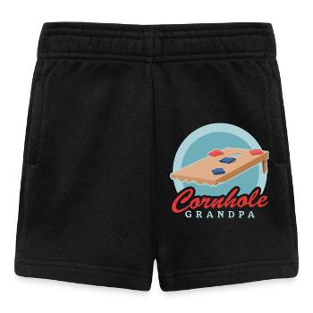 Cornhole Spieler Opa | Sackloch Bean Bag Geschenk - Baby Shorts - Schwarz - Vorne