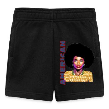 Black Woman 12 mit Schriftzug American - Baby Shorts - Schwarz - Vorne