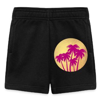 Circle Gold Palm Pink Holiday Deluxe South Seas Luxury - Baby Shorts - black - Front