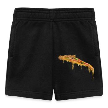 Tranche de pizza au fromage et braise - Short Bébé - noir - Devant