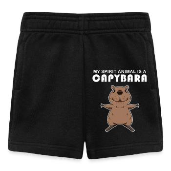 Capybara Wasserschwein Geschenk - Baby Shorts - Schwarz - Vorne