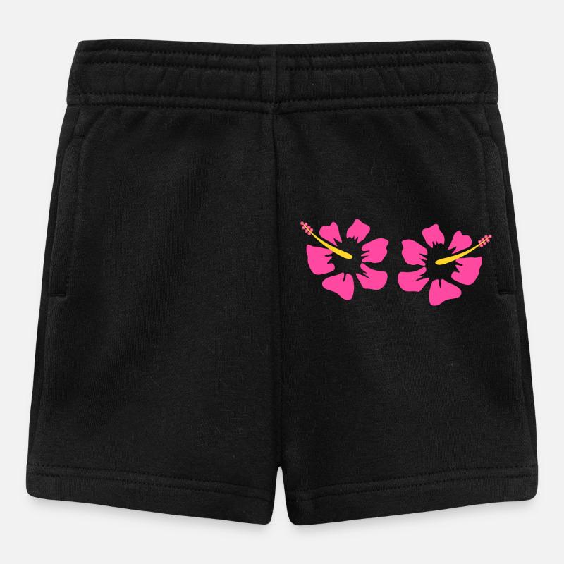 Fleur Rose Rose Fleur Fleurs Rose Rose Fleurs - Short Bébé - noir