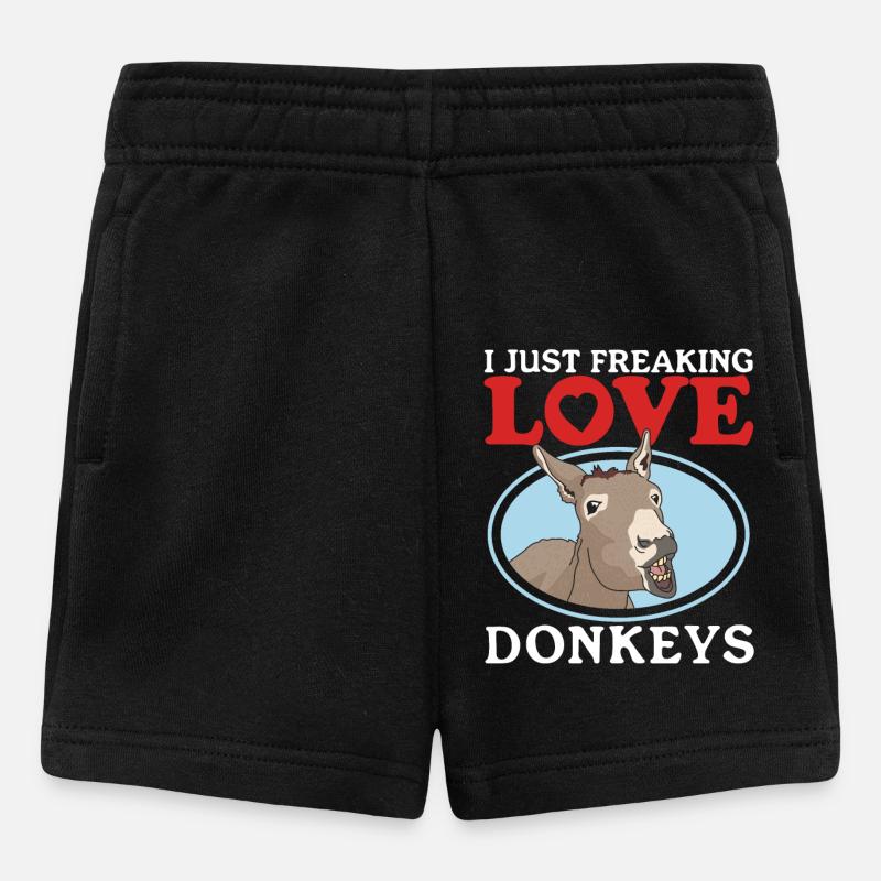 Âne propriétaire âne âne amoureux cadeau d’âne - Short Bébé - noir
