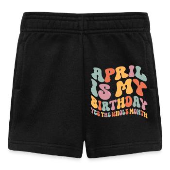 April Geburtstag - Baby Shorts - Schwarz - Vorne