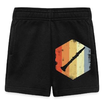 Vintage Clarinet Drawing - Baby Shorts - black - Front