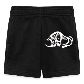 Prähistorisches Nashorn - Weiß - Baby Shorts - Schwarz - Vorne