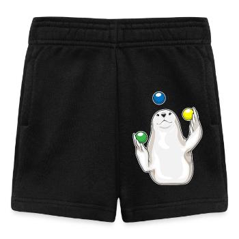 Seehund Jongleur Jonglieren - Baby Shorts - Schwarz - Vorne