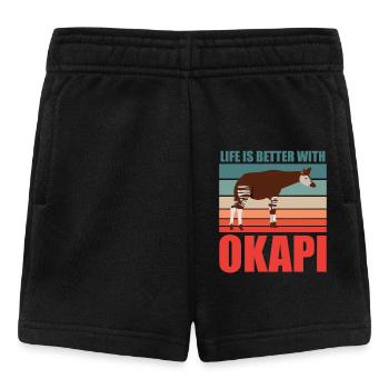Okapi in harmony with nature - Baby Shorts - black - Front
