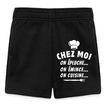 cuisiner, cuisinier, restaurant - Short Bébé - noir - Devant