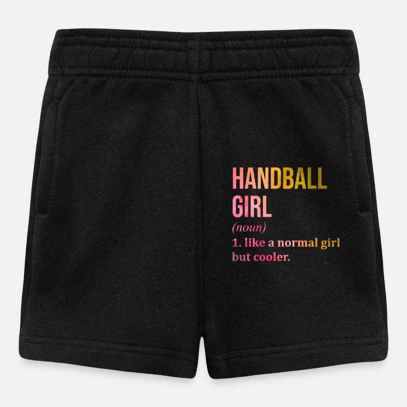 Citation drôle de fille de handball - Short Bébé - noir