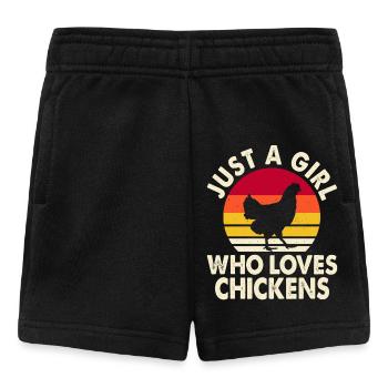 Hühner - Baby Shorts - Schwarz - Vorne
