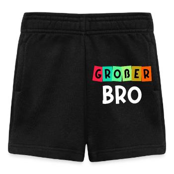 Geschwister Großer Bruder Spruch Bruderherz - Baby Shorts - Schwarz - Vorne