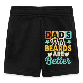Papa Mit Bart - Baby Shorts - Schwarz - Vorne