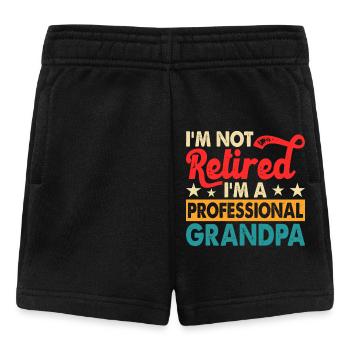 Grandpa Pensioner - Baby Shorts - black - Front