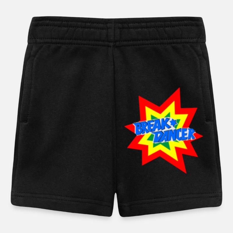 Lively breakdancer motif design - Baby Shorts - black
