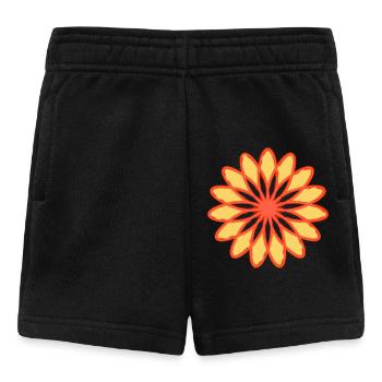Fleur rouge - Short Bébé - noir - Devant