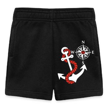 Rose des vents et ancre marine (blanc) - Short Bébé - noir - Devant