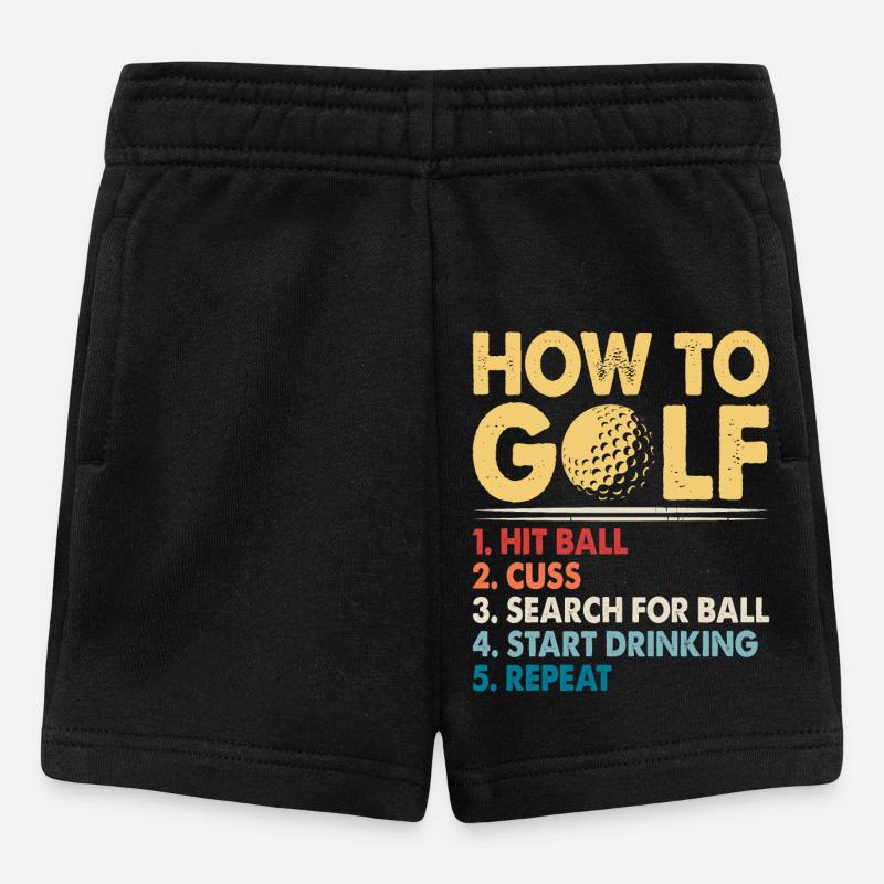Golf Golfer - Baby Shorts - Schwarz