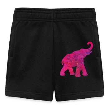 Yoga Éléphant Rose Structure Méditation Inde Yogi - Short Bébé - noir - Devant