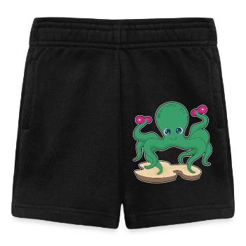 Krake Bodybuilder Hanteln Bodybuilding - Baby Shorts - Schwarz - Vorne