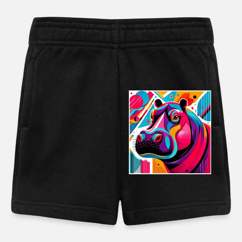 Nilpferd - Baby Shorts - Schwarz