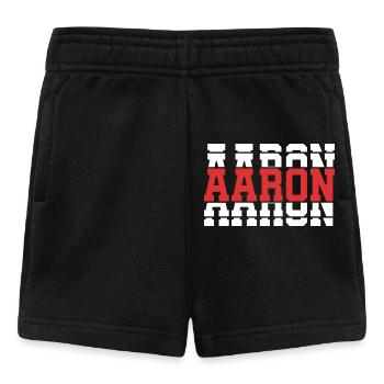 malietta Aaron t-shirt gift idea stacked text - Baby Shorts - black - Front
