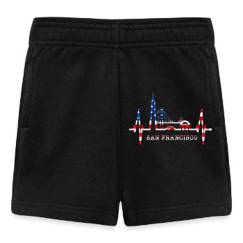 San Francisco Skyline Heartbeat California USA - Baby Shorts - black - Front