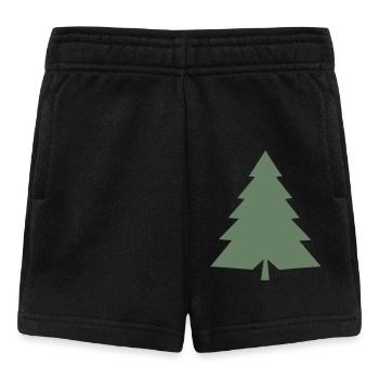 Grüner Tannenbaum Weihnachtsbaum Silhouette - Baby Shorts - Schwarz - Vorne